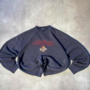 Vintage 90s Cleaveland Indians World Series MLB Embroidered Crewneck Sweater